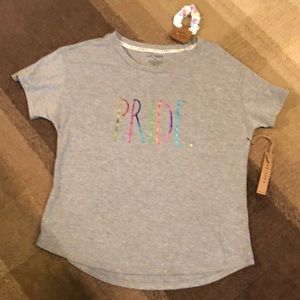NWT Rae Dunn Grey Cotton Blend Pride T-shirt size M